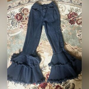 Youth girls size 7/8 black bell bottom jeans